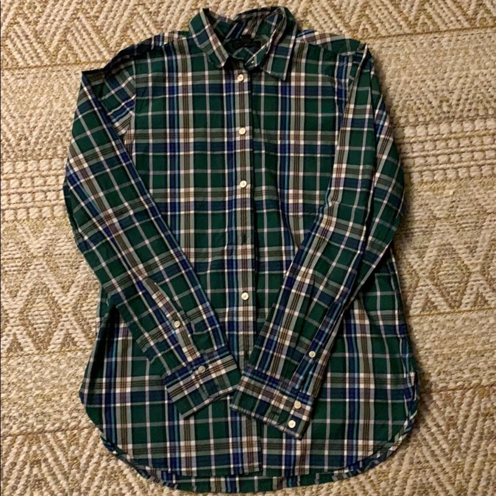 Green, Plaid Button Down - image 1